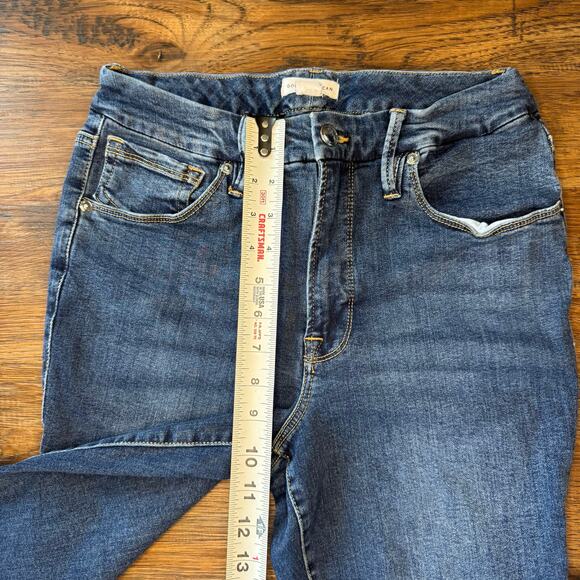 Good American Good Legs size 10 / 30 dark wash GLCRH873T Raw hem skinny ankle - Picture 4 of 9